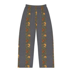 Botanical Vine Stripe Lounge Pants — Women's Cozy Pajama Trousers