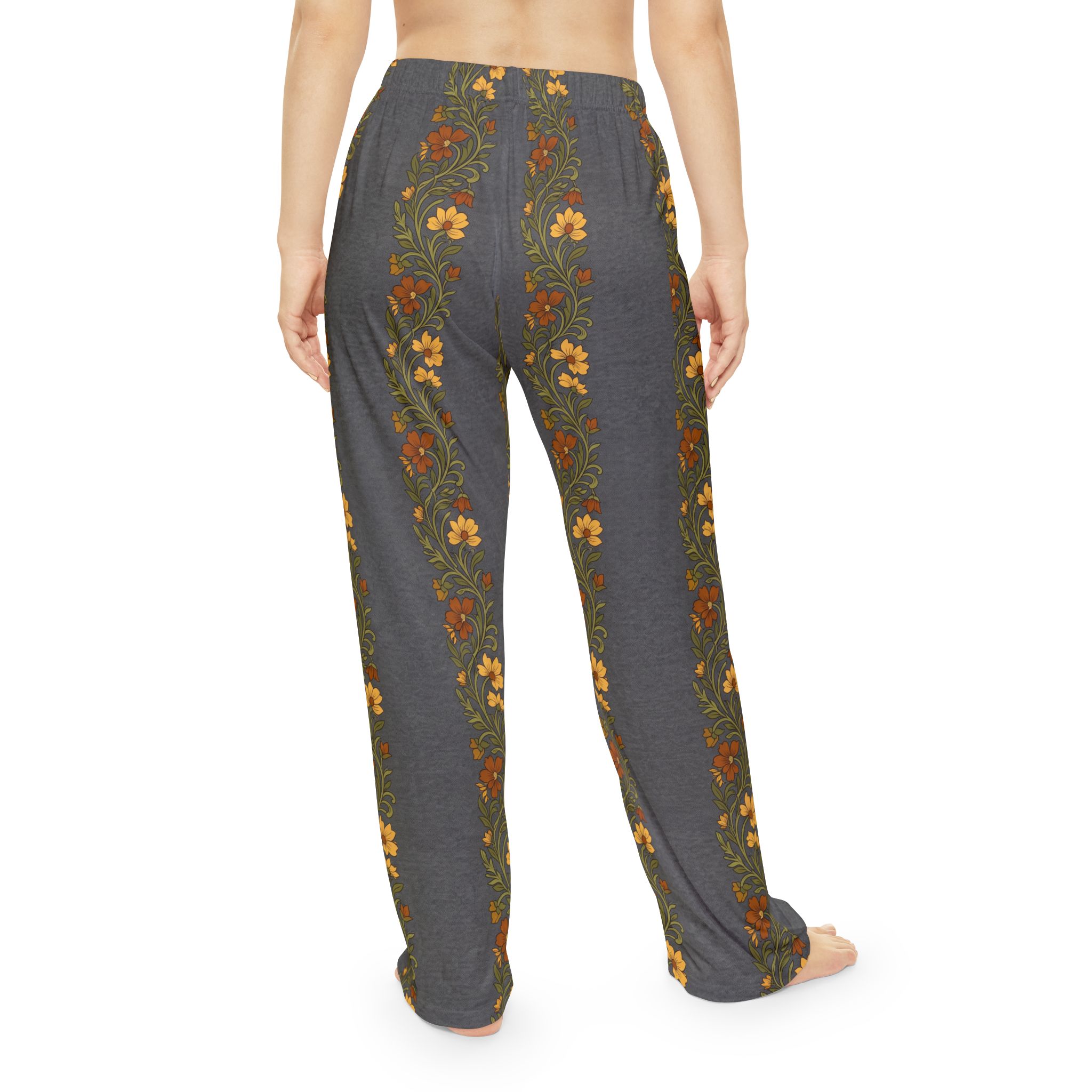 Botanical Vine Stripe Lounge Pants — Women's Cozy Pajama Trousers - Image 4