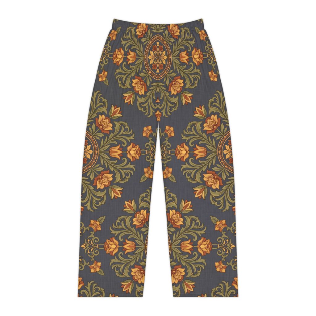 Floral Damask Lounge Pants — Women's Cozy Pajama Trousers