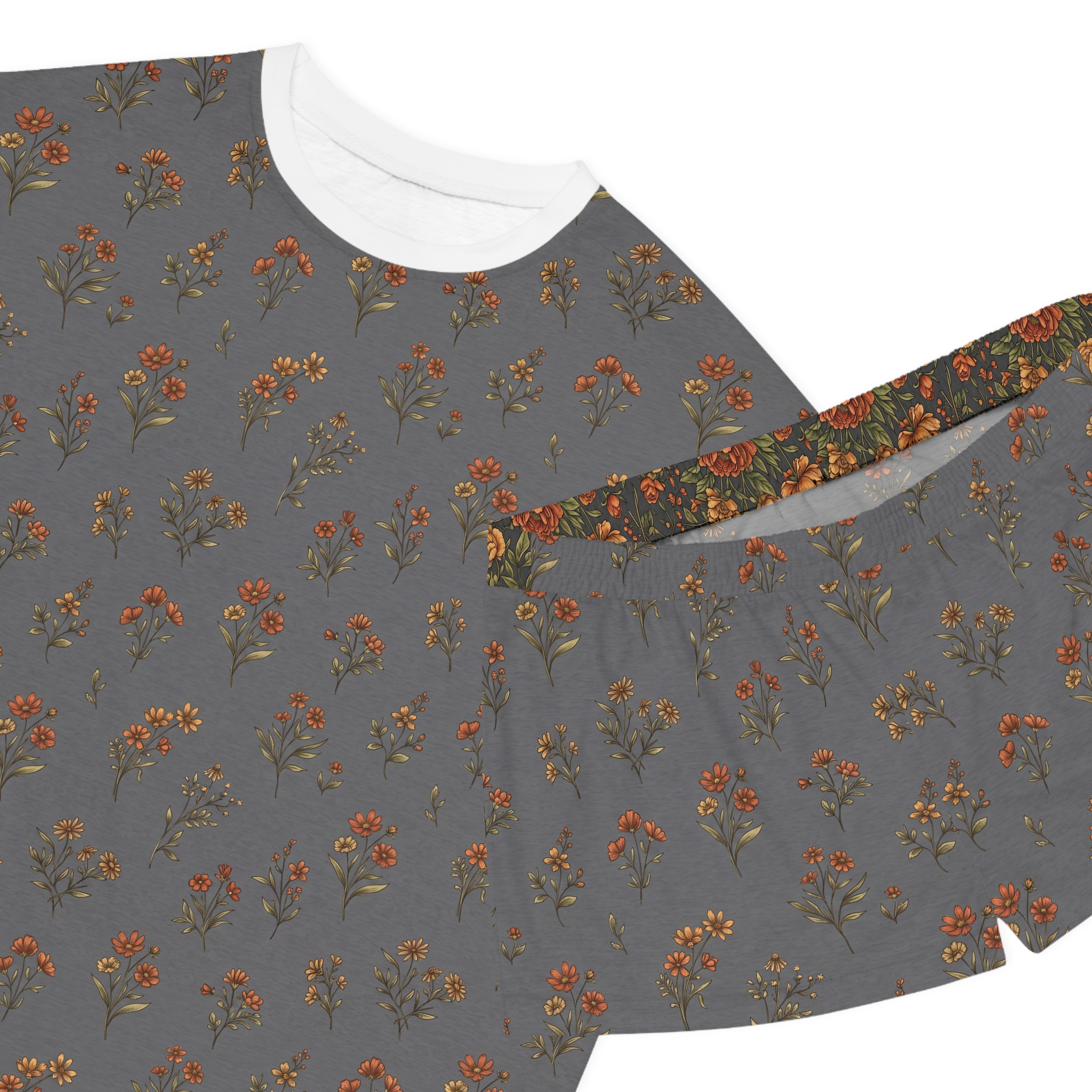 Women's Floral Pajama Set — Vintage Rose Short Sleepwear - Image 3