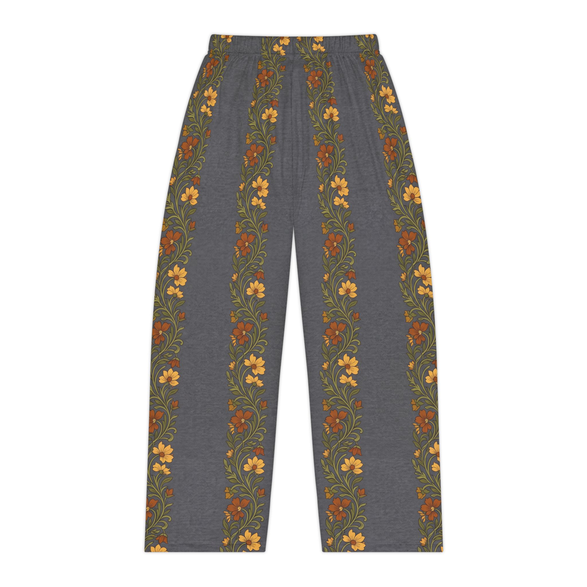 Botanical Vine Stripe Lounge Pants — Women's Cozy Pajama Trousers - Image 2